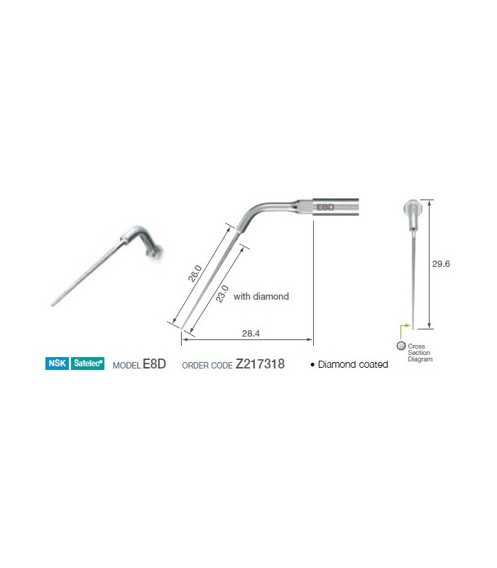 Ξέστρο E8D για satelec & varios χειρολαβή