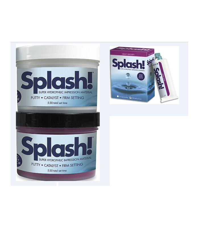 Splash putty αποτυπωτικό πολυβινυλοσιλοξανης regular/fast 250ml*2 & Splash lite ή xlite 48ml*2