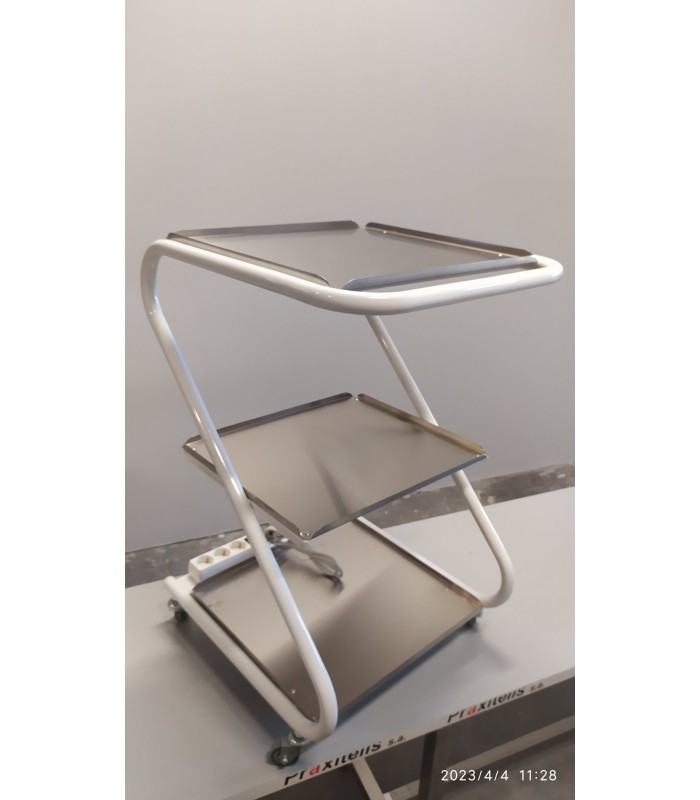 Τροχήλατο Μικροσυσκευών με 3 ράφια inox και πολύμπριζο 3 θέσεων