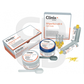 CLINIX Αποτυπωτικό πολυβινυλοσιλοξάνης Παχύρρευστο 250ml x2 και Λεπτόρρευστο 50ml x2 Total setting time 4:00'